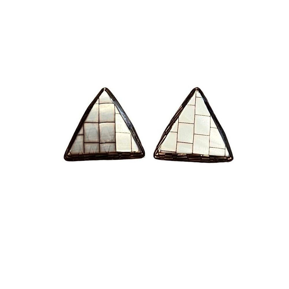Acrylic Geometric Triangle Earrings Vintage 80's